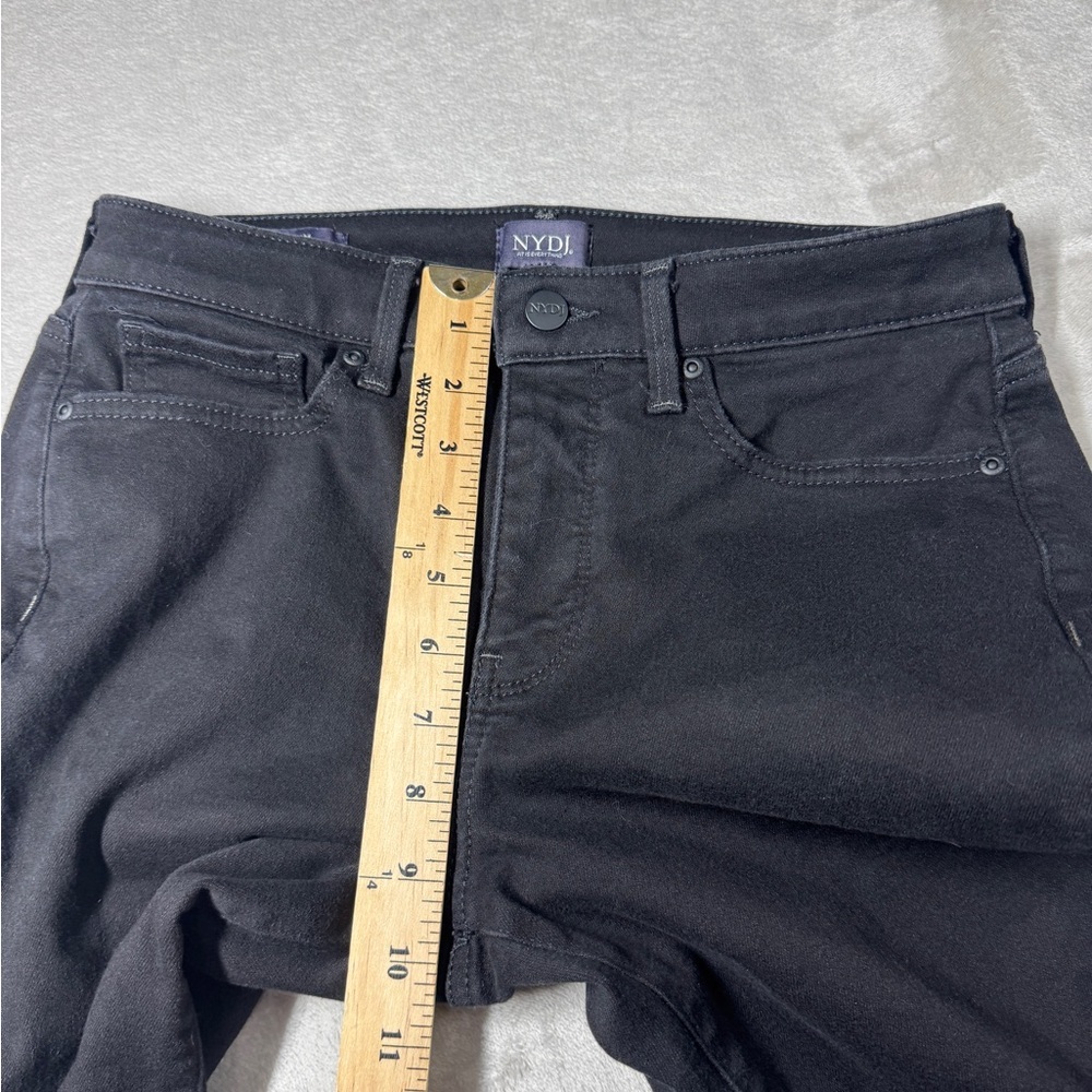 NYDJ Sheri Slim Black Lift Tuck Zip Fly Stretch Denim Jeans Size 6 - Picture 6 of 16